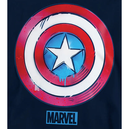 Navy - Pack Shot - Captain America Childrens-Kids Shield Pull Over Hoodie