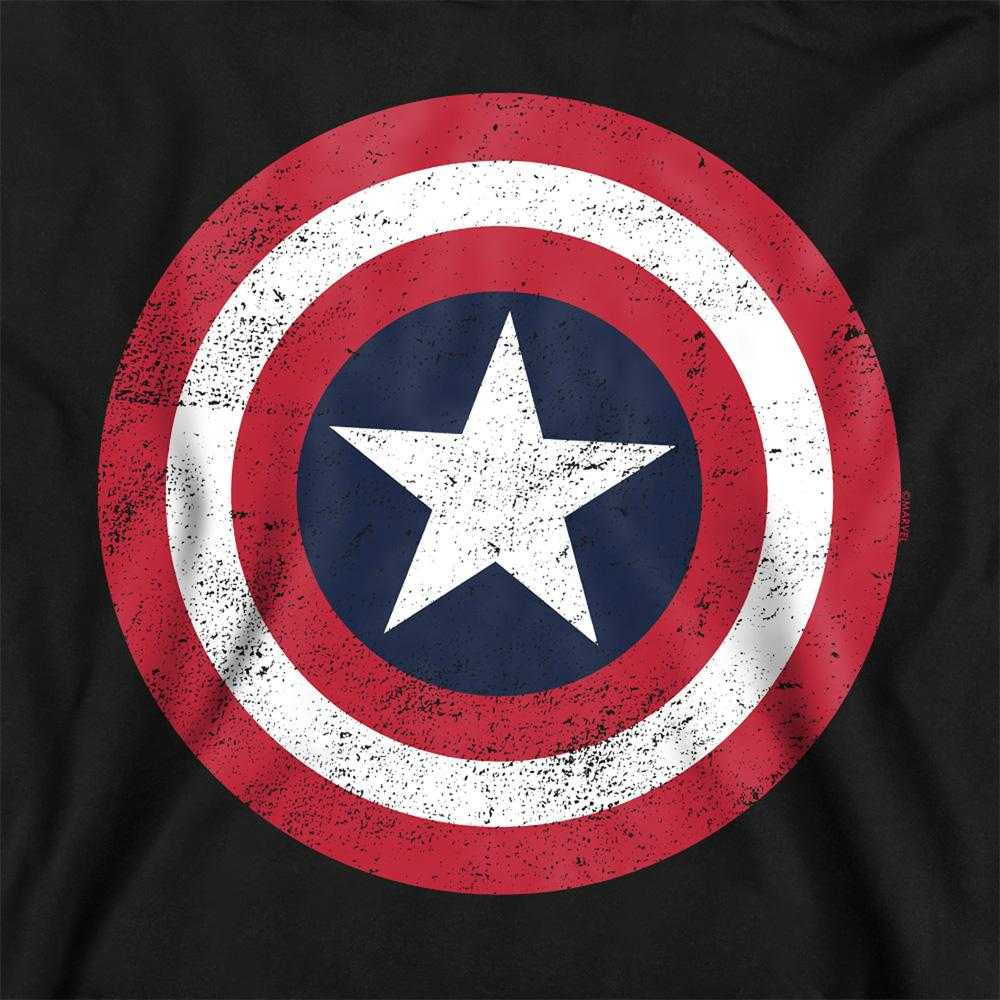 Black - Pack Shot - Captain America Childrens-Kids Shield Pull Over Hoodie
