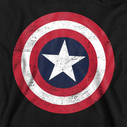 Black - Pack Shot - Captain America Childrens-Kids Shield Pull Over Hoodie