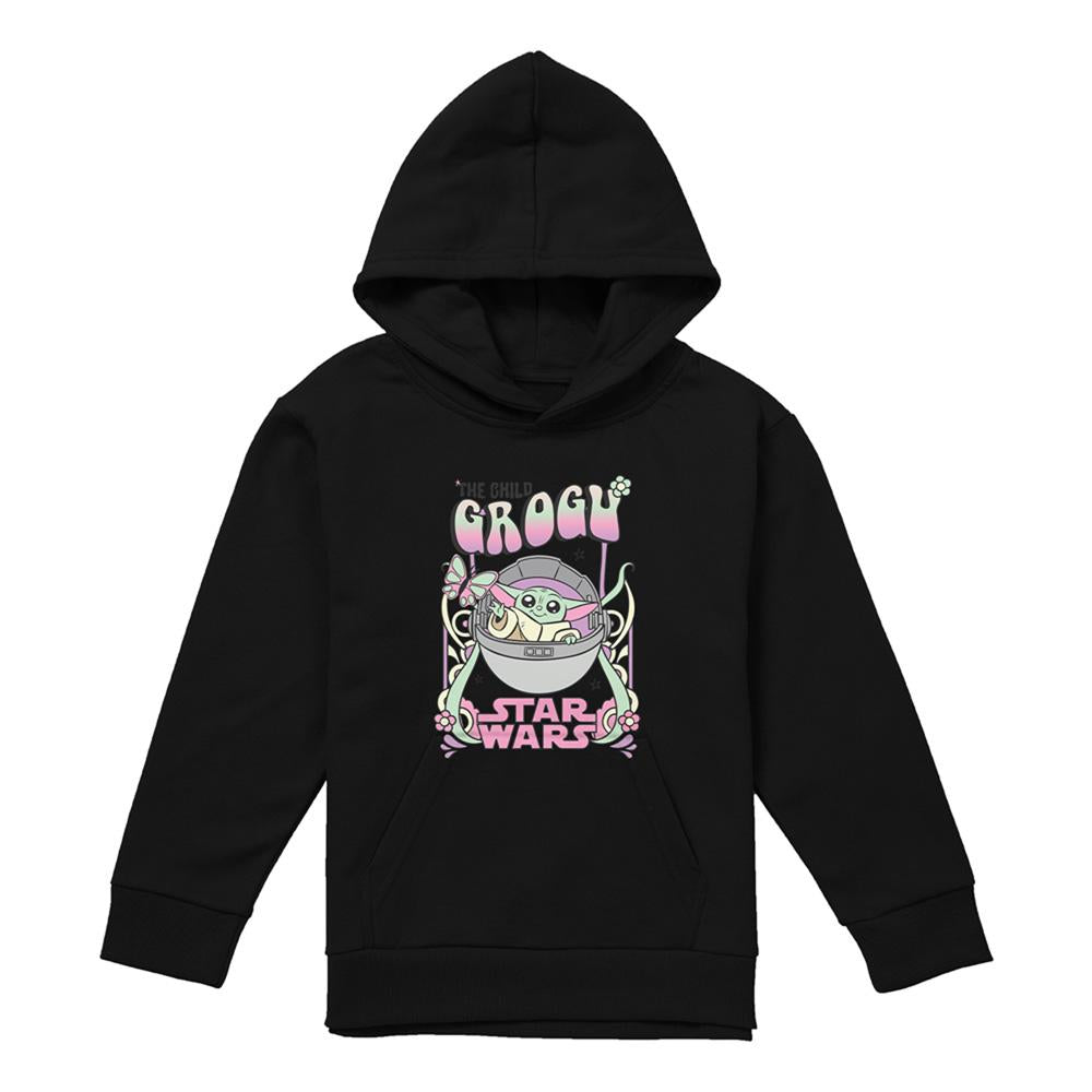 Athletic Heather - Front - Star Wars Childrens-Kids Grogu Heather Pullover Hoodie