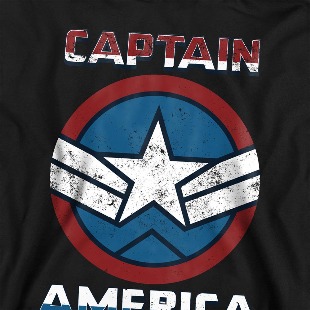 Athletic Heather - Pack Shot - Captain America Childrens-Kids Badge Heather Pull Over Hoodie