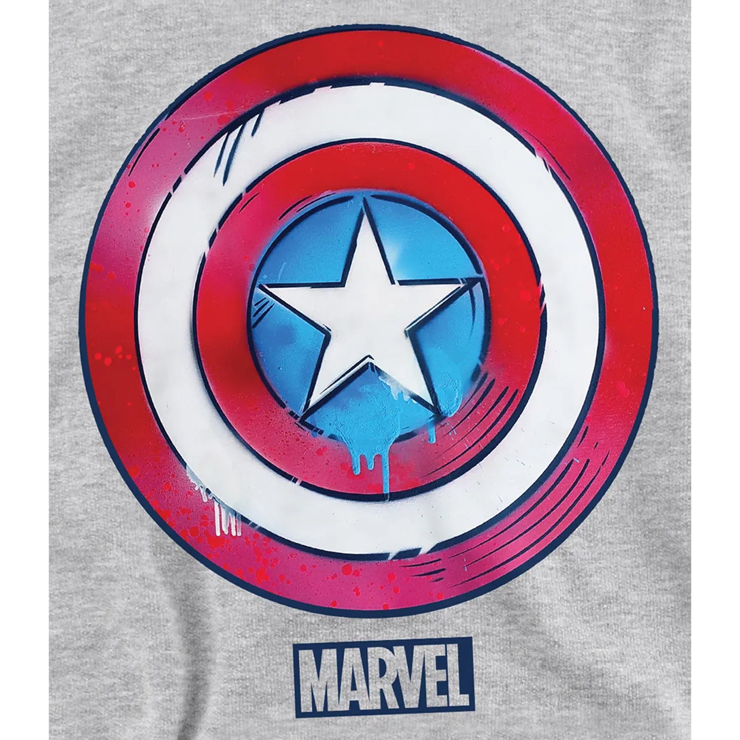 Athletic Heather - Pack Shot - Captain America Childrens-Kids Drip Shield Heather Pull Over Hoodie