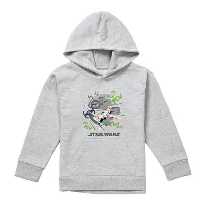 Athletic Heather - Front - Star Wars Childrens-Kids Pew Pew Star Wars Greatest Kid XWing Heather Pullover Hoodie