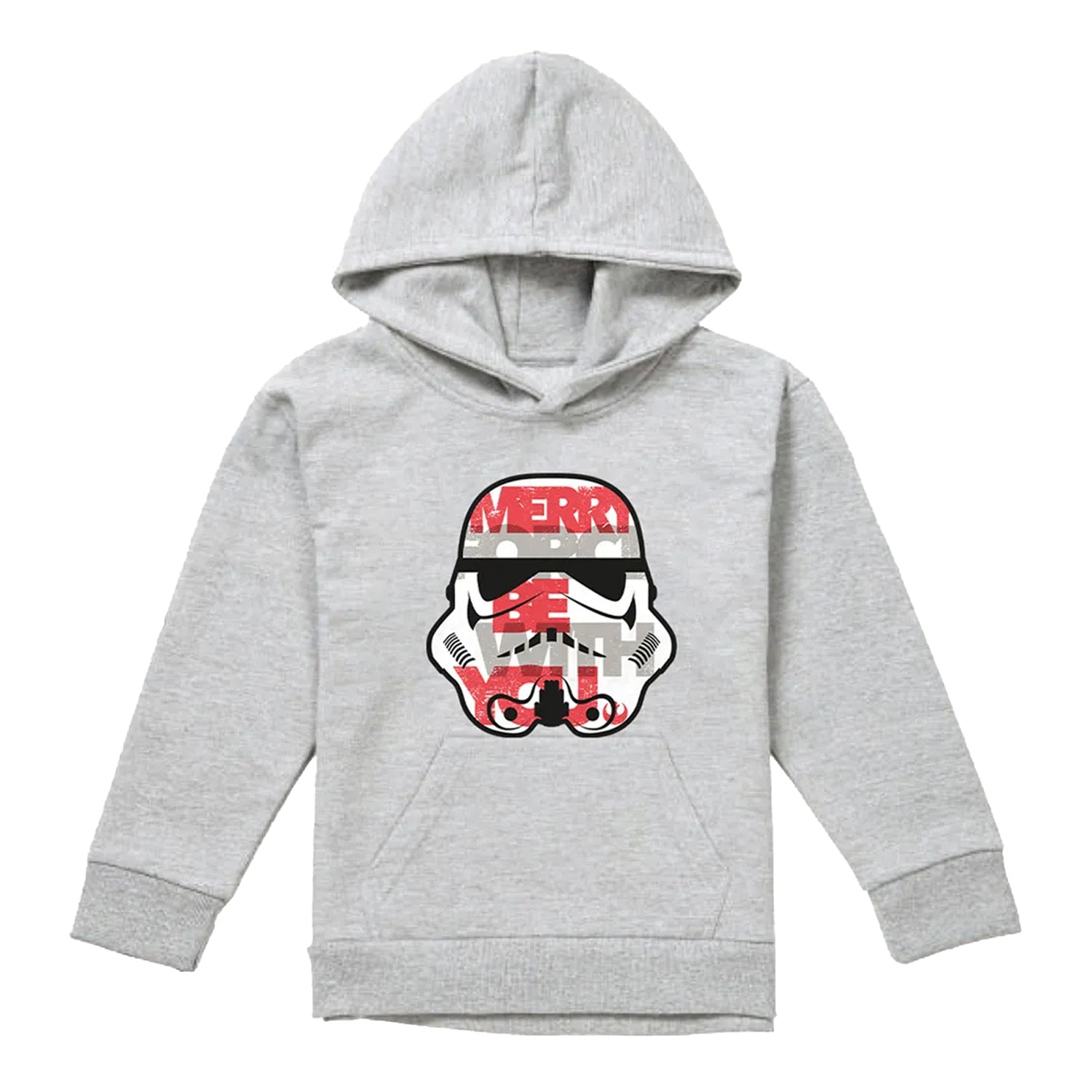 Athletic Heather - Front - Star Wars Childrens-Kids Merry Force Be With You Stormtrooper Heather Christmas Pullover Hoodie
