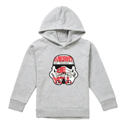 Athletic Heather - Front - Star Wars Childrens-Kids Merry Force Be With You Stormtrooper Heather Christmas Pullover Hoodie