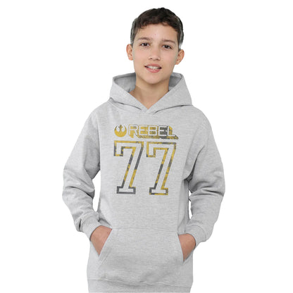 Athletic Heather - Side - Star Wars Childrens-Kids 77 Rebel Heather Pullover Hoodie