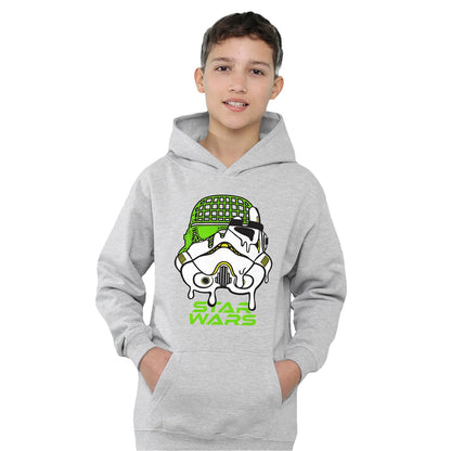 Athletic Heather - Side - Star Wars Childrens-Kids Stormtrooper Helmet Heather Pullover Hoodie