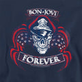 Navy - Pack Shot - Bon Jovi Unisex Adult Forever Skull Sweatshirt