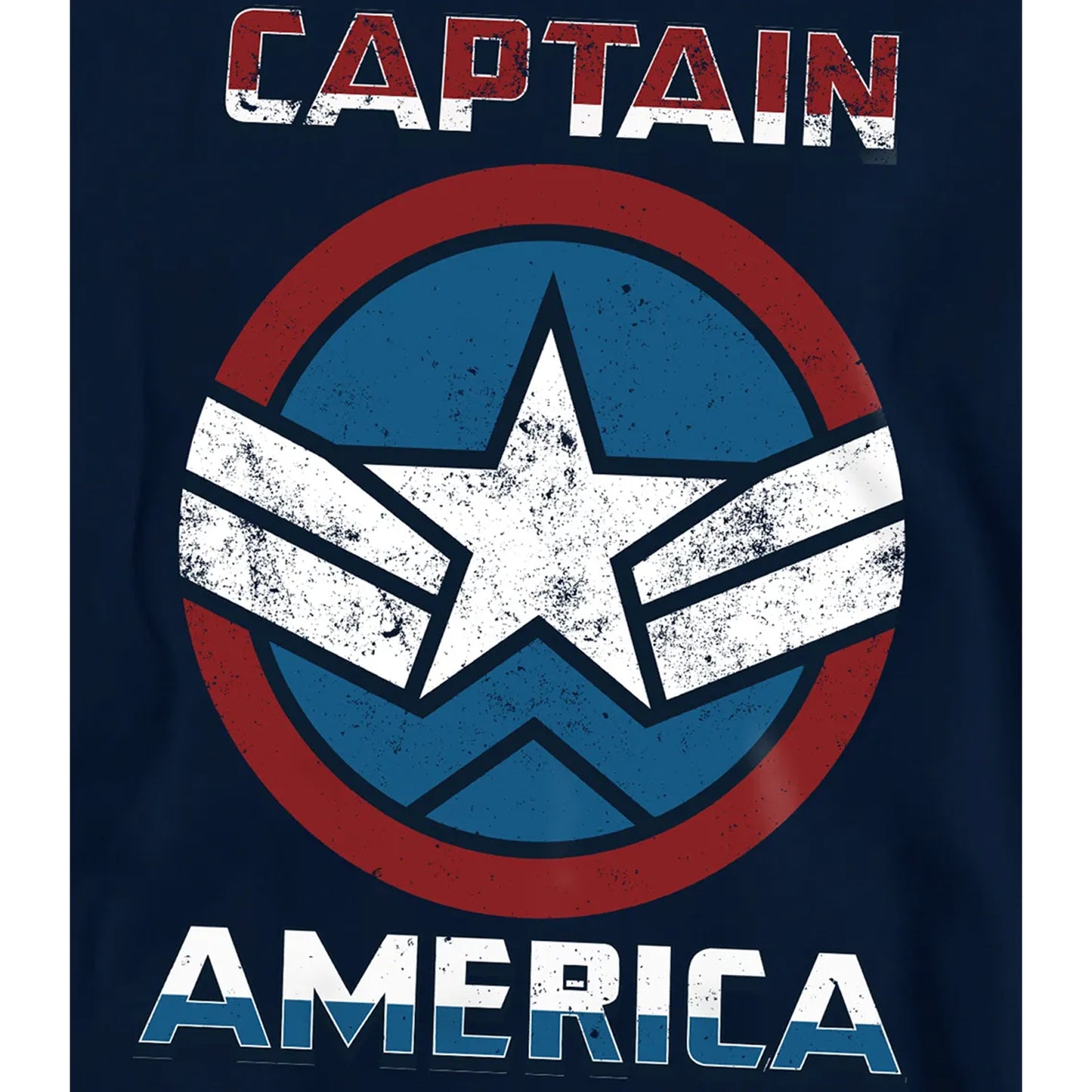 Navy - Pack Shot - Captain America Childrens-Kids Badge Pull Over Hoodie
