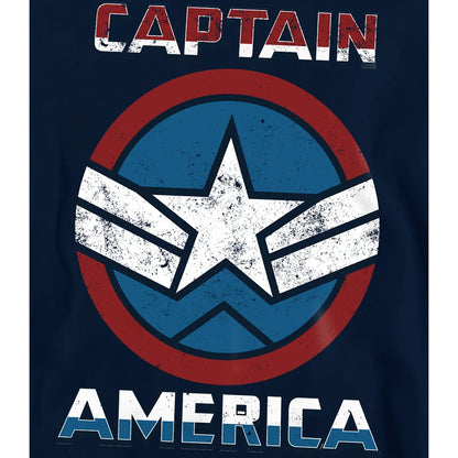 Navy - Pack Shot - Captain America Childrens-Kids Badge Pull Over Hoodie