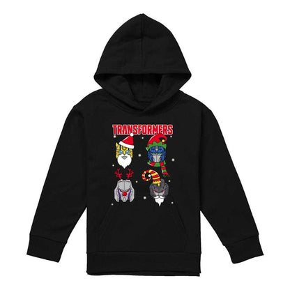 Black - Front - Transformers Childrens-Kids Robot Santa Hoodie