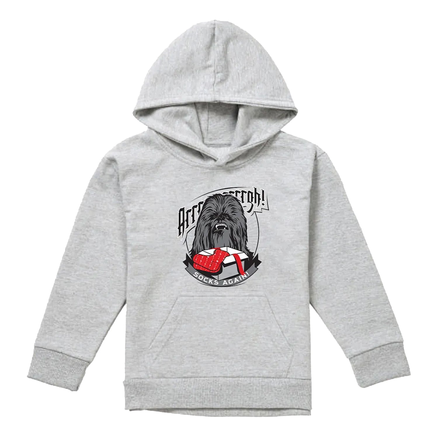 Athletic Heather - Front - Star Wars Childrens-Kids Chewbacca Heather Christmas Pullover Hoodie
