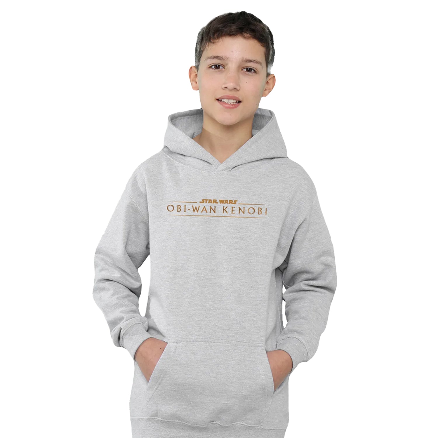 Athletic Heather - Side - Star Wars: Obi-Wan Kenobi Childrens-Kids Logo Heather Pullover Hoodie