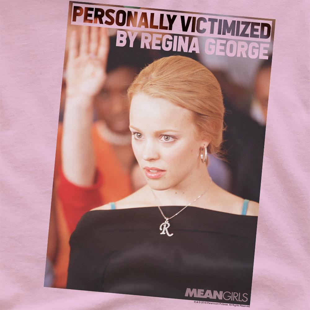 Pink - Pack Shot - Mean Girls Unisex Adult Victim Regina George T-Shirt