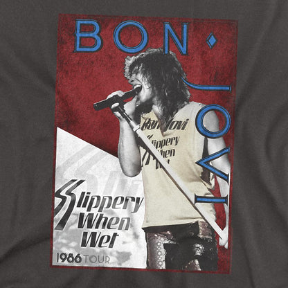 Charcoal - Back - Bon Jovi Unisex Adult 86 Tour T-Shirt