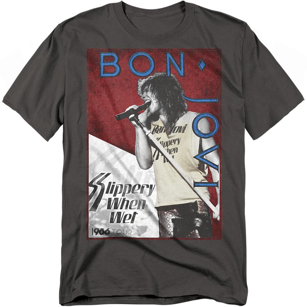 Charcoal - Front - Bon Jovi Unisex Adult 86 Tour T-Shirt
