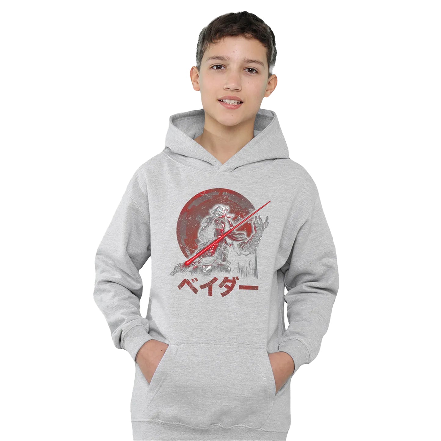 Athletic Heather - Side - Star Wars: Visions Childrens-Kids Darth Vader Heather Pullover Hoodie