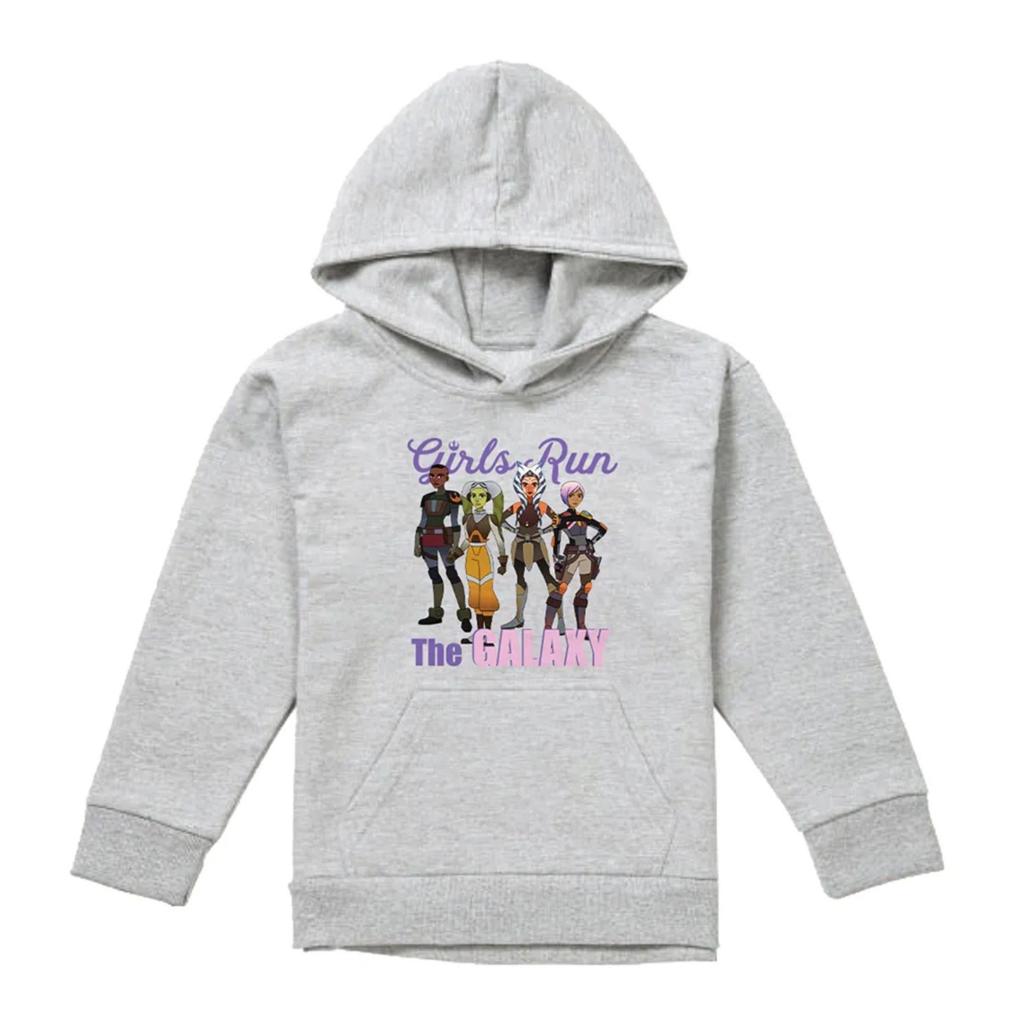 Athletic Heather - Front - Star Wars: Ahsoka Childrens-Kids The Galaxy Characters Heather Pullover Hoodie