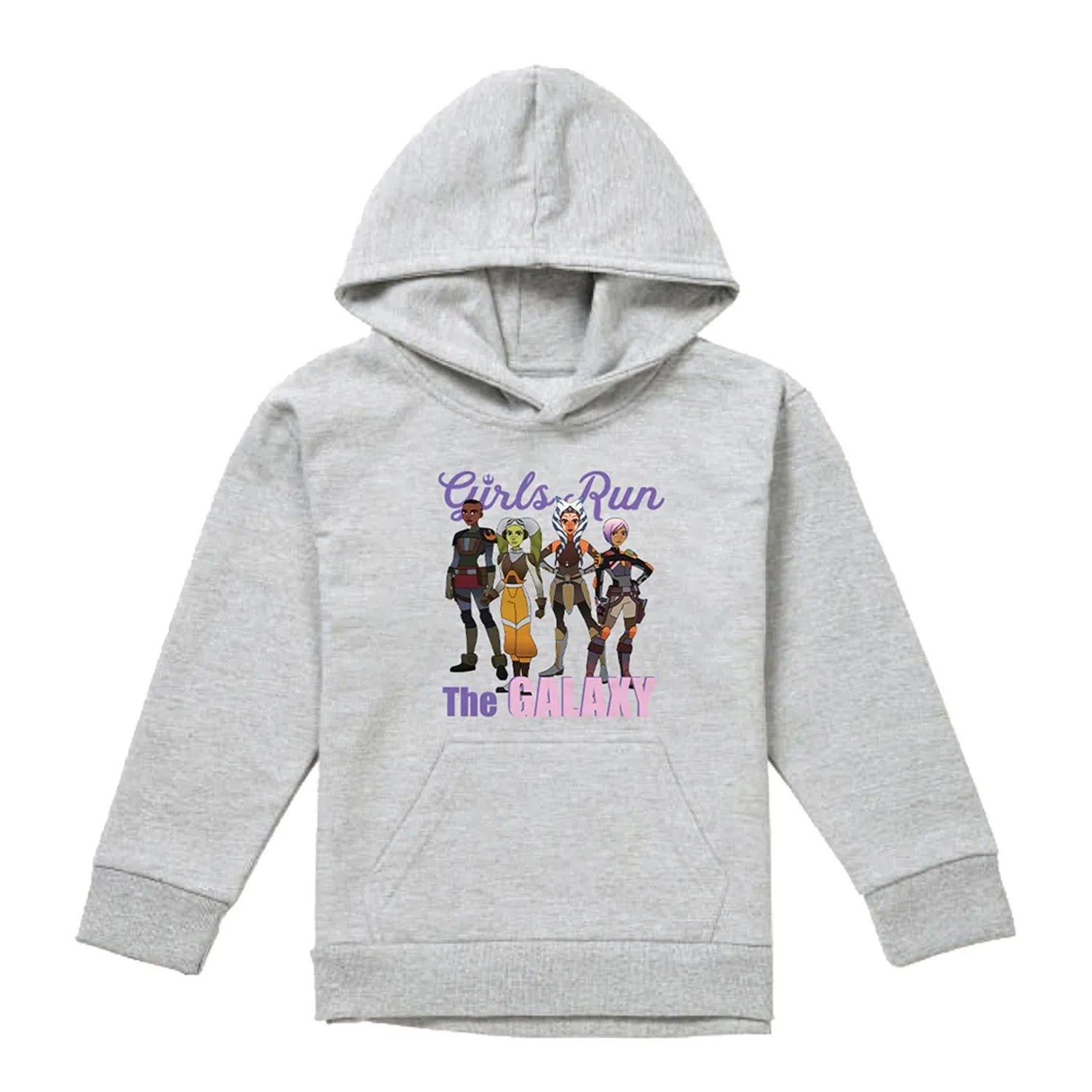 Athletic Heather - Front - Star Wars: Ahsoka Childrens-Kids The Galaxy Characters Heather Pullover Hoodie