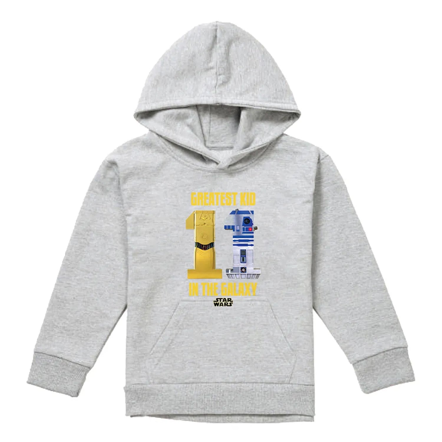 Athletic Heather - Front - Star Wars Childrens-Kids Greatest Kid C3Po R2D2 Pullover Hoodie