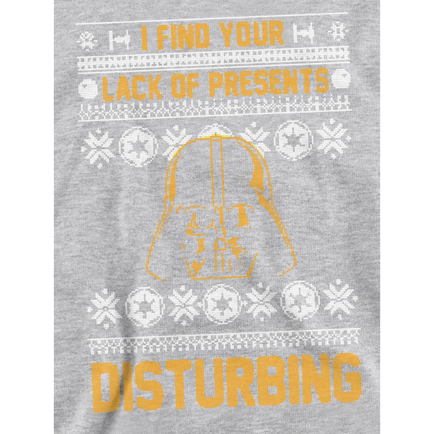 Athletic Heather - Pack Shot - Star Wars Childrens-Kids Lack Of Christmas Presents Fair Isle Pullover Hoodie