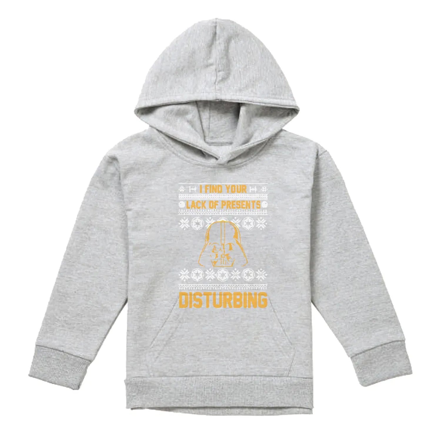 Athletic Heather - Front - Star Wars Childrens-Kids Lack Of Christmas Presents Fair Isle Pullover Hoodie