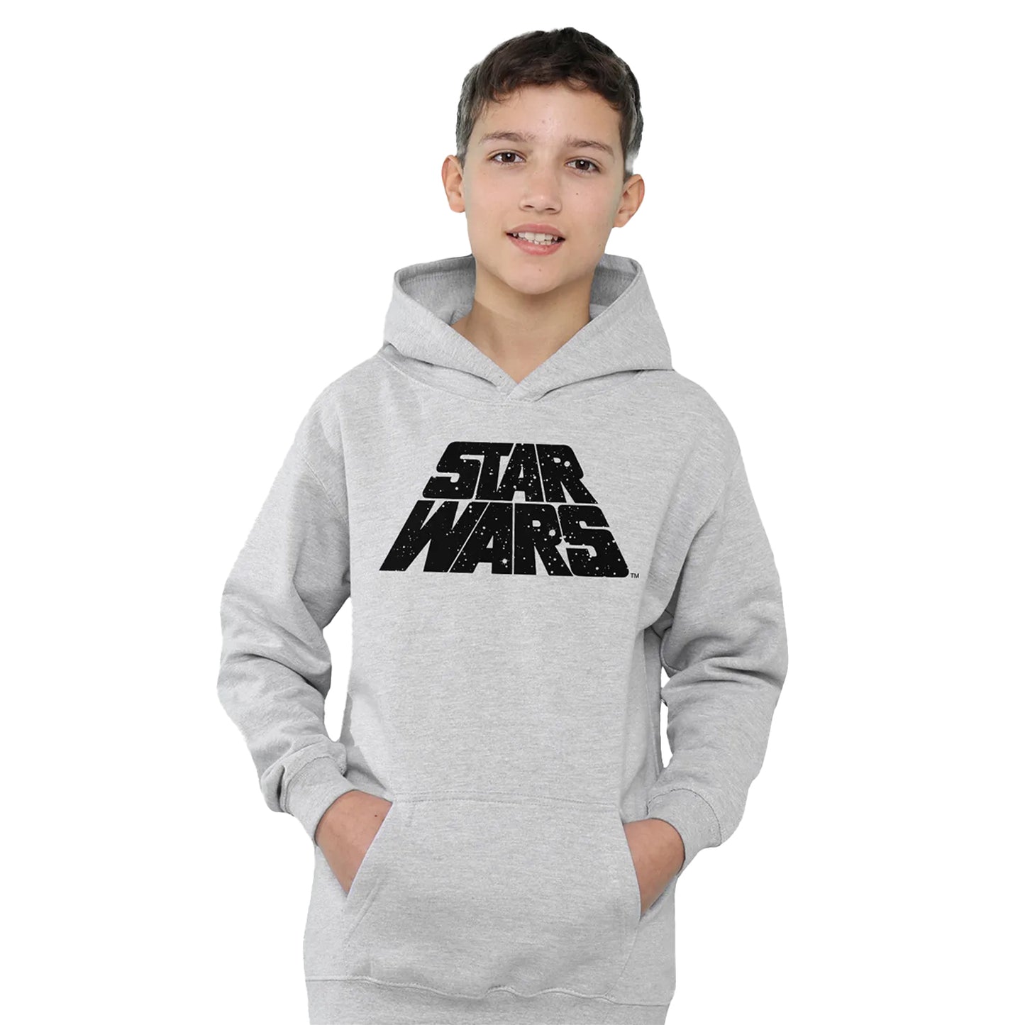 Athletic Heather - Side - Star Wars Childrens-Kids Galaxy Heather Pullover Hoodie