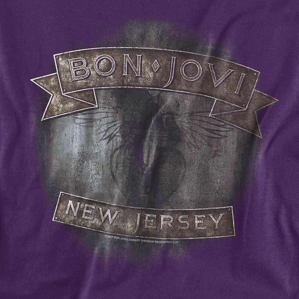 Purple - Back - Bon Jovi Unisex Adult New Jersey T-Shirt