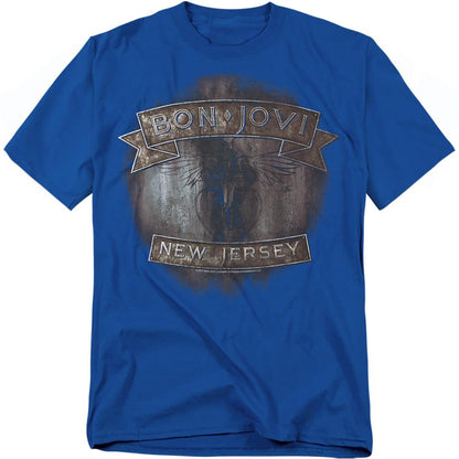 Royal Blue - Front - Bon Jovi Unisex Adult New Jersey T-Shirt