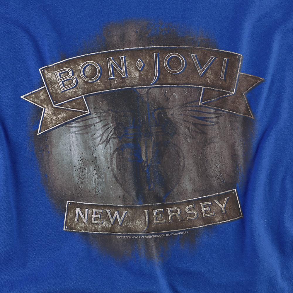 Royal Blue - Back - Bon Jovi Unisex Adult New Jersey T-Shirt