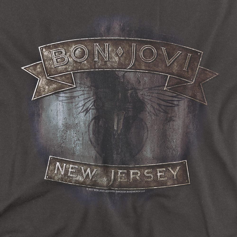 Charcoal - Back - Bon Jovi Unisex Adult New Jersey T-Shirt