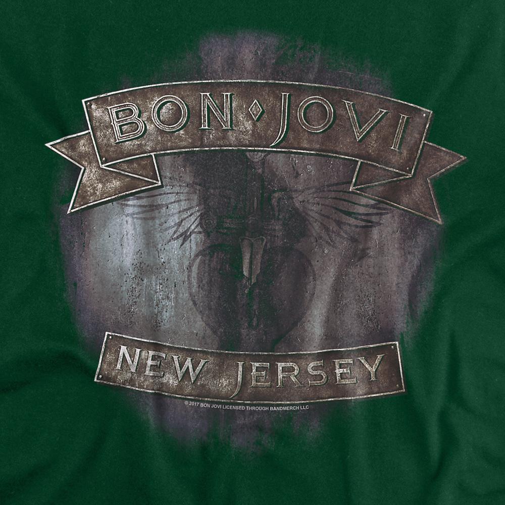 Hunter Green - Back - Bon Jovi Unisex Adult New Jersey T-Shirt