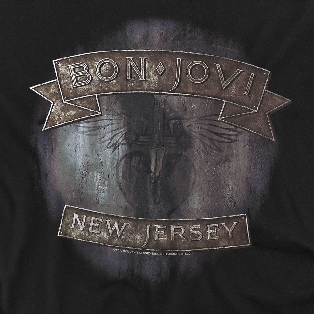 Black - Back - Bon Jovi Unisex Adult New Jersey T-Shirt