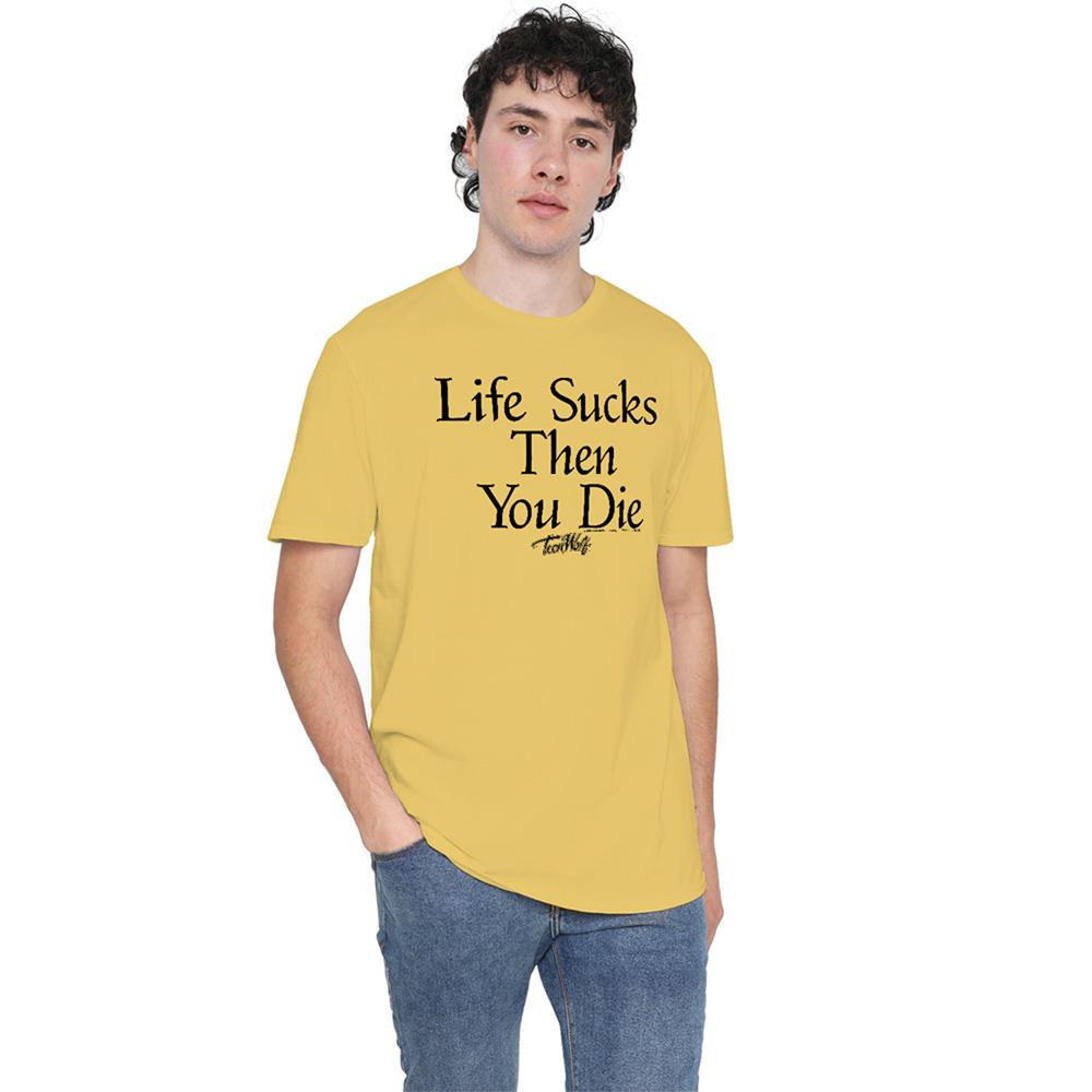 Banana Yellow - Side - Teen Wolf Unisex Adult Life Sucks T-Shirt