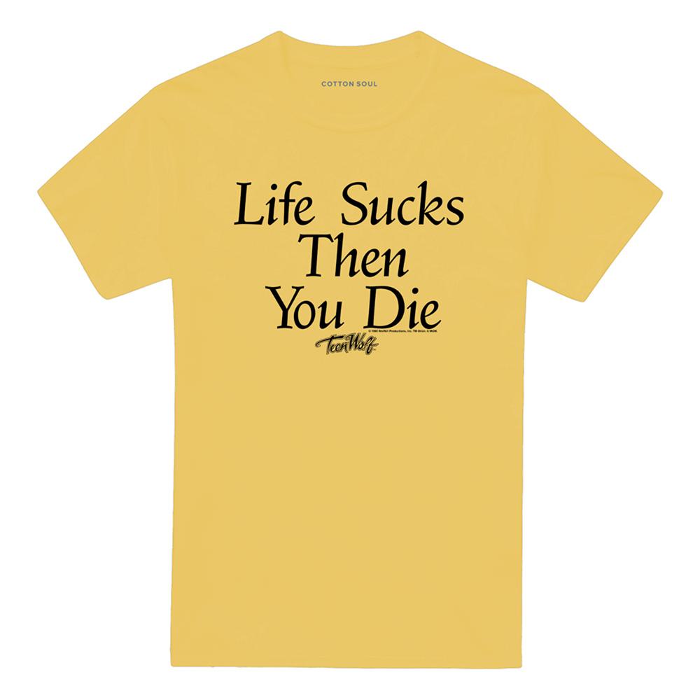 Banana Yellow - Front - Teen Wolf Unisex Adult Life Sucks T-Shirt