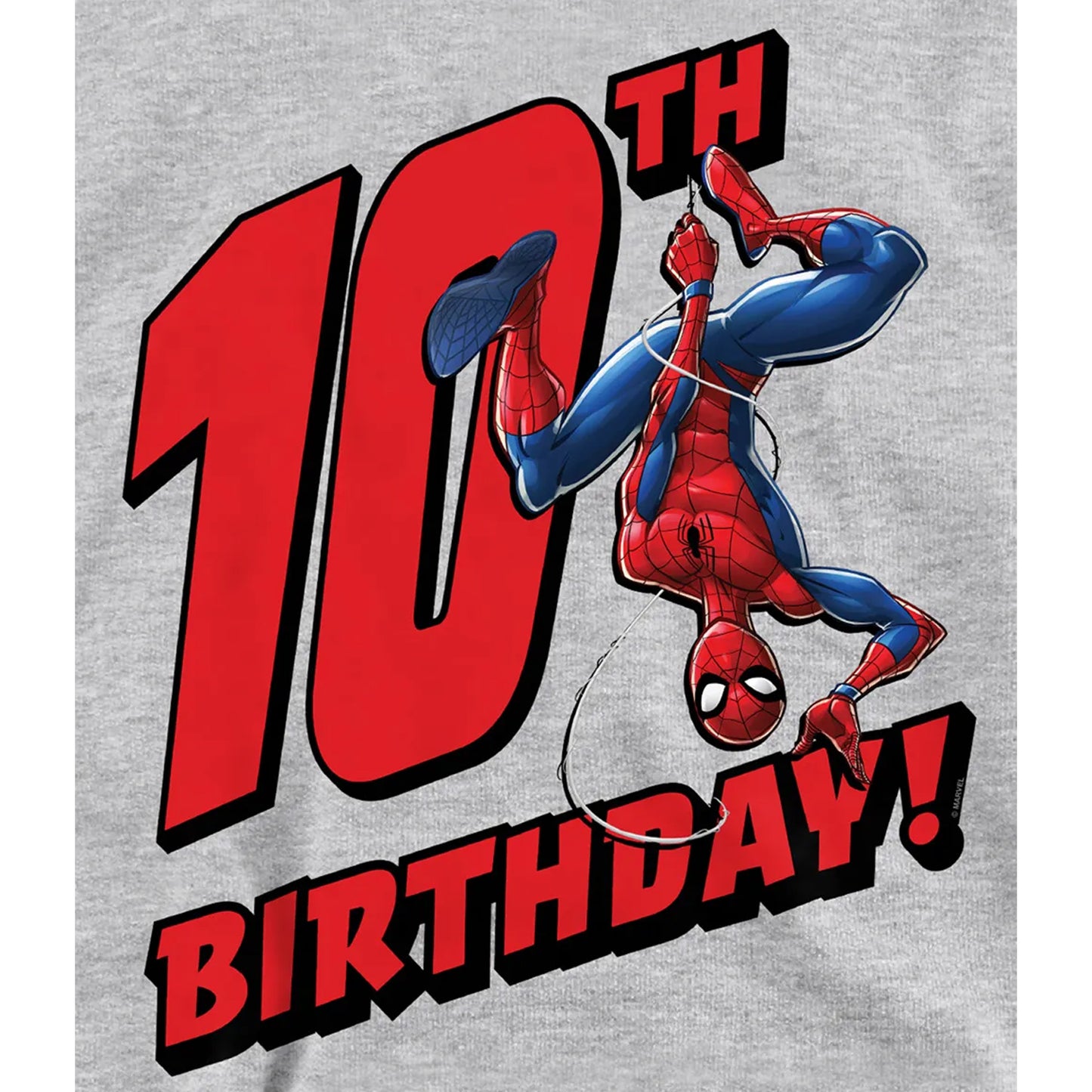 Athletic Heather - Pack Shot - Spider-Man Childrens-Kids Heather Pull Over 10th Birthday Hoodie