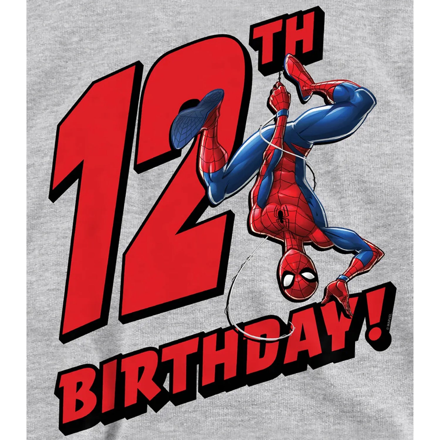 Athletic Heather - Pack Shot - Spider-Man Childrens-Kids Heather Pull Over 12th Birthday Hoodie