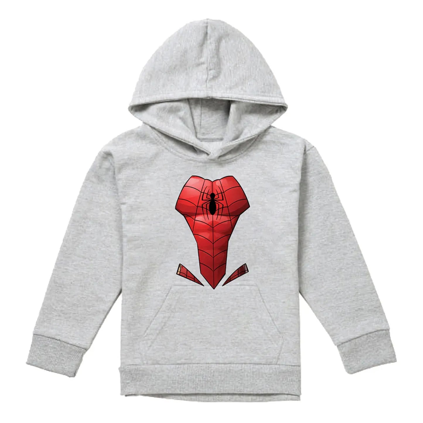 Athletic Heather - Front - Spider-Man Childrens-Kids Costume Heather Pull Over Hoodie