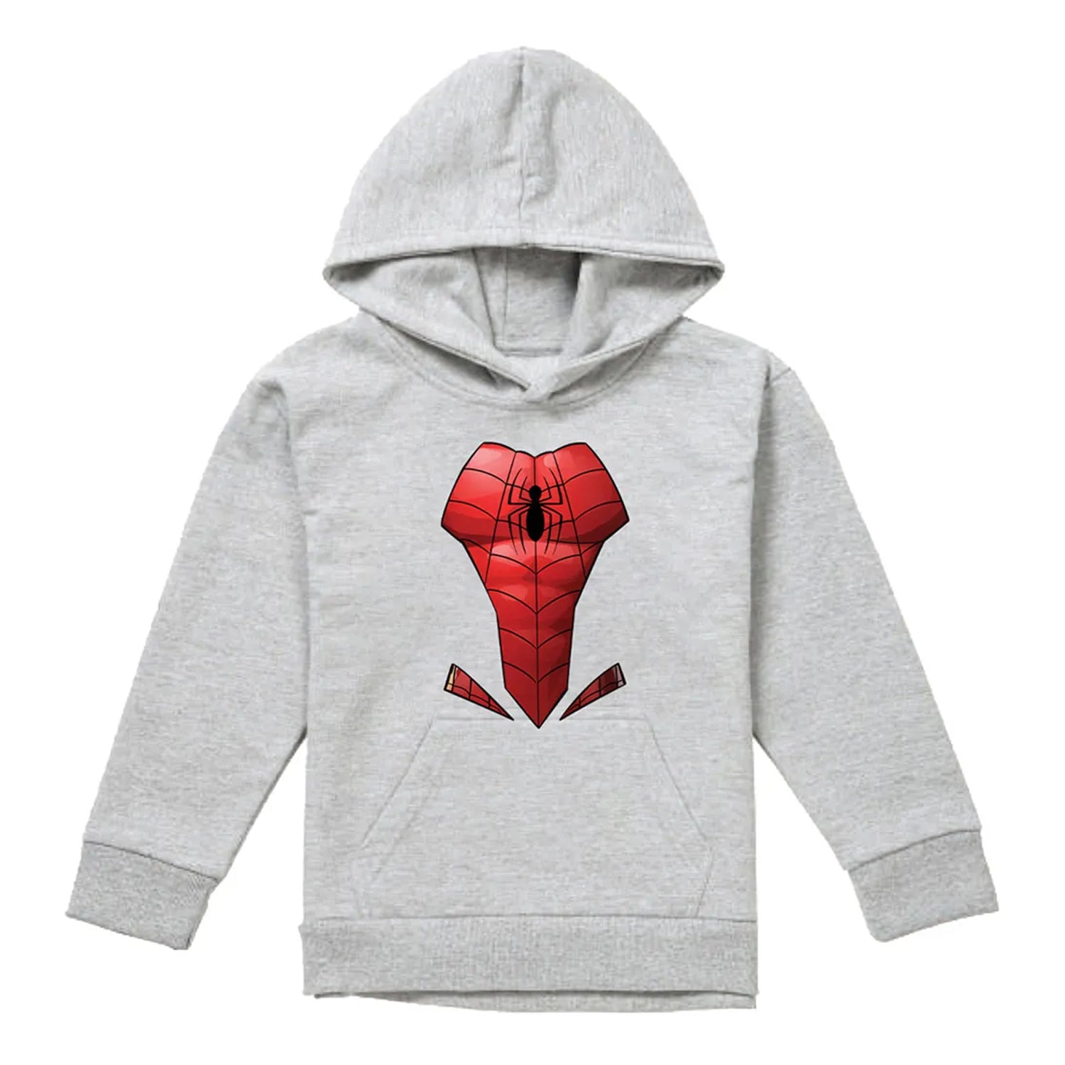 Athletic Heather - Front - Spider-Man Childrens-Kids Costume Heather Pull Over Hoodie