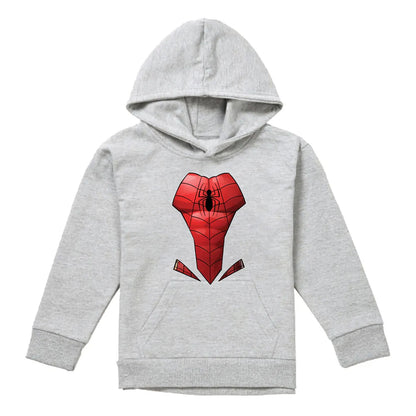 Athletic Heather - Front - Spider-Man Childrens-Kids Costume Heather Pull Over Hoodie