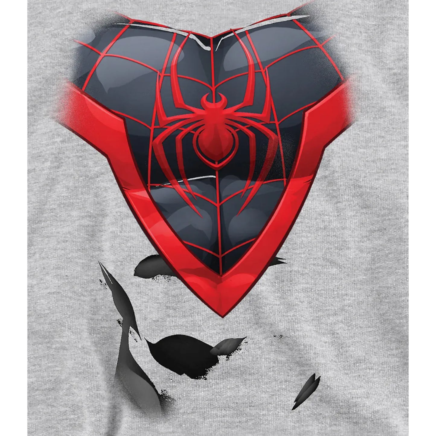 Athletic Heather - Pack Shot - Spider-Man Childrens-Kids Miles Morales Costume Heather Pull Over Hoodie