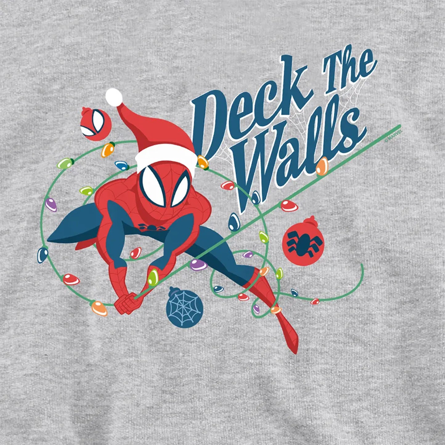 Athletic Heather - Pack Shot - Spider-Man Childrens-Kids Deck The Walls Heather Pull Over Hoodie