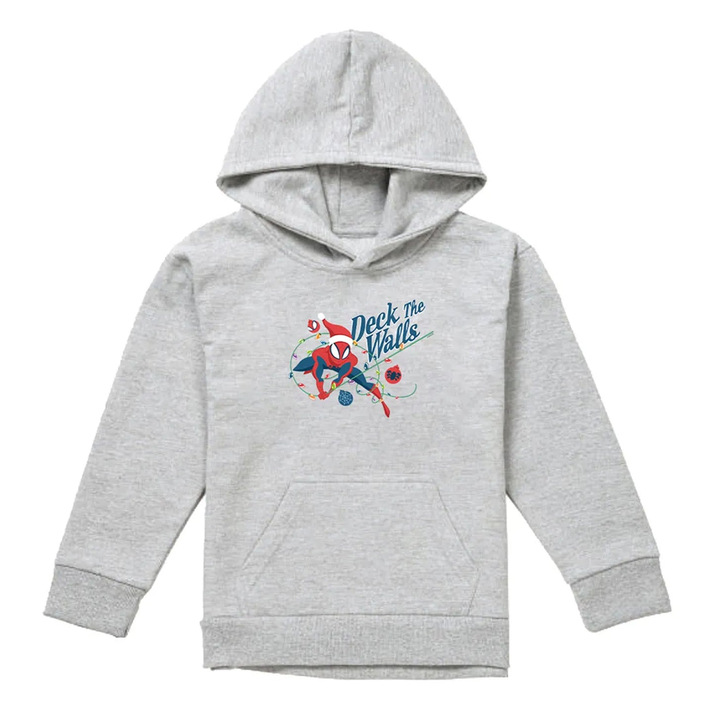 Athletic Heather - Front - Spider-Man Childrens-Kids Deck The Walls Heather Pull Over Hoodie