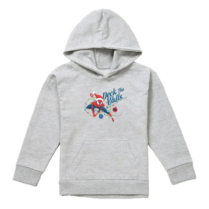 Athletic Heather - Front - Spider-Man Childrens-Kids Deck The Walls Heather Pull Over Hoodie