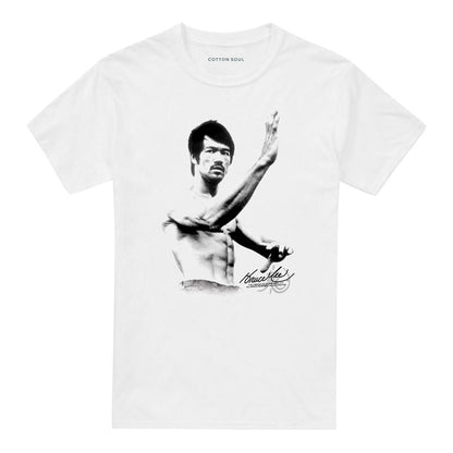 White - Front - Bruce Lee Unisex Adult Serenity T-Shirt