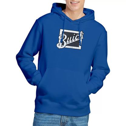 Royal Blue - Side - Buick Unisex Adult Distressed Emblem Hoodie
