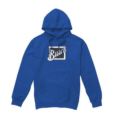 Royal Blue - Front - Buick Unisex Adult Distressed Emblem Hoodie