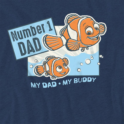 Navy - Pack Shot - Finding Nemo Unisex Adult Number 1 Dad Marlin Heather T-Shirt