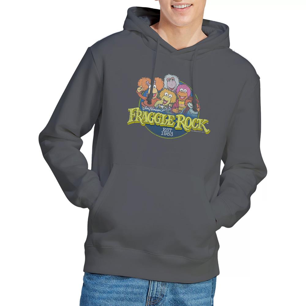 Charcoal - Side - Fraggle Rock Unisex Adult Circle Logo Hoodie