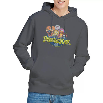 Charcoal - Side - Fraggle Rock Unisex Adult Circle Logo Hoodie